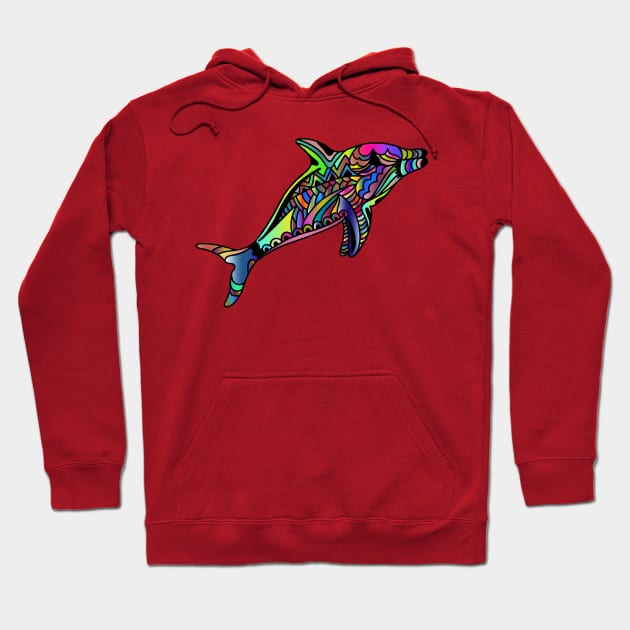 Dolphin Animal Line Art Decorative Decoration Hoodie by SWEIRKI